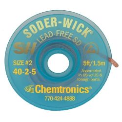 Chemtronics SW14025 Soder-Wick® Lead Free SD VACUPAK™ ESD Safe 1.5mm x 1.5m