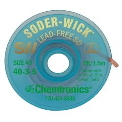 Chemtronics SW14035 Soder-Wick® Lead Free SD VACUPAK™ ESD Safe 2.0mm x 1.5m