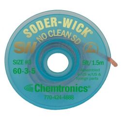 Chemtronics SW16035 Soder-Wick® No Clean SD VACUPAK™ ESD Safe 2.0mm x 1.5m in vacuum packed can