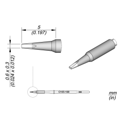 JBC C105 108 NANO TIP 0.6 x 0.3 mm Cartridge Chisel 0.6 x 0.3