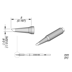 JBC C105 109 NANO TIP 0.6 mm Cartridge Bevel  Diam. 0.6