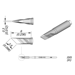 JBC C105 112 NANO TIP 2.5 x 0.3 mm Cartridge Knife 2.5 x 0.3