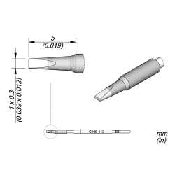 JBC C105 113 NANO TIP 1 x 0.3 mm Cartridge Chisel 1 x 0.3