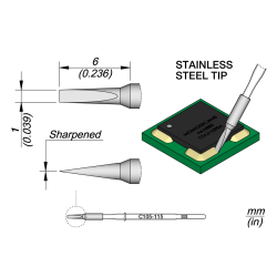 JBC C105 115 NANO TIP1 mm Cartridge Conformal Coating Removal 1mm (not for soldering)