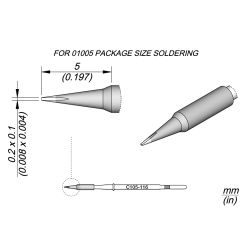 JBC C105 116 NANO TIP 0.2 x 0.1 mm Cartridge Chisel 0.2 x 0.1