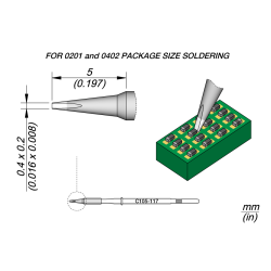 JBC C105 117 NANO TIP 0.4 x 0.2 mm Cartridge Chisel 0.4 x 0.2