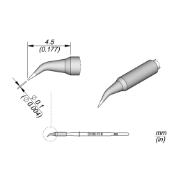 JBC C105 118 NANO TIP 0.1 mm Conical Bent  Diam. 0.1