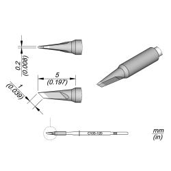 JBC C105 120 NANO TIP 1 mm Cartridge Knife 1 x 0.2