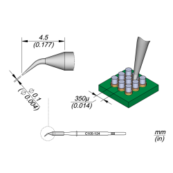 JBC C105 124 NANO TIP 0.1 mm Conical Bent Diam. 0.1 S1