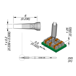 JBC C105 125 NANO TIP 0.6 x 0.3 mm Cartridge Chisel 1 x 0.2