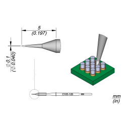 JBC C105 126 NANO TIP 0.1 mm Cartridge Conical Diam. 0.1