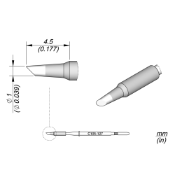 JBC C105 127 NANO TIP 1 mm Cartridge Bevel  Diam. 1