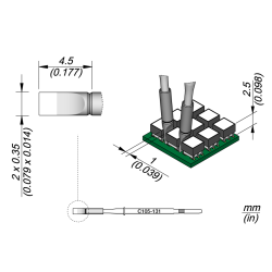 JBC C105 131 NANO TIP 2 x 0.35 mm Cartridge Chisel 2 x 0.35