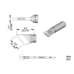 JBC C105 211 NANO TIP 3.5 x 0.7 mm Cartridge Blade 3.5 x 0.7