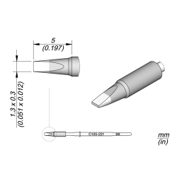 JBC C105 221 NANO TIP 1.8 x 0.5 mm Cartridge Chisel 1.3 x 0.3