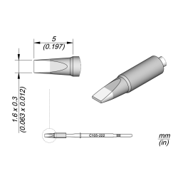 JBC C105 222 NANO TIP 1.8 x 0.5 mm Cartridge Chisel 1.6 x 0.3