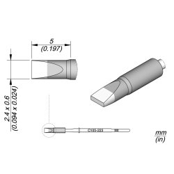 JBC C105 223 NANO TIP 1.8 x 0.5 mm Cartridge Chisel 2.4 x 0.6