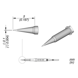 JBC C115 101 NANO TIP 0.1 mm Cartridge Conical Diam. 0.1