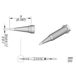 JBC C115 103 NANO TIP 0.3 mm Cartridge Conical Diam. 0.3 S1