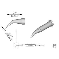 JBC C115 105 NANO TIP 0.3 mm Conical Bent Diam. 0.3