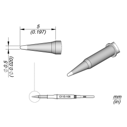 JBC C115 106 NANO TIP 0.5 mm Cartridge Conical  Diam. 0.5