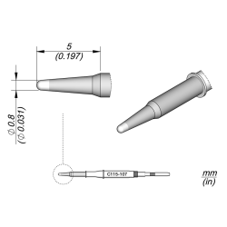 JBC C115 107 NANO TIP 0.8 mm Cartridge Conical  Diam. 0.8