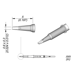 JBC C115 108 NANO TIP 0.6 x 0.3 mm Cartridge Chisel 0.6x0.3