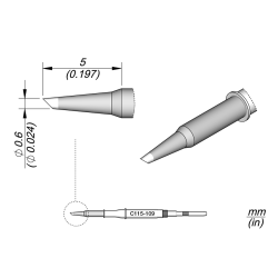 JBC C115 109 NANO TIP 0.6 mm Cartridge Bevel Diam.0.6