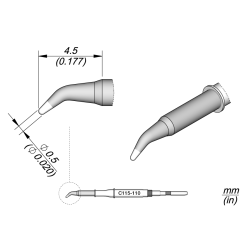 JBC C115 110 NANO TIP 0.5 mm Conical Bent Diam. 0.5