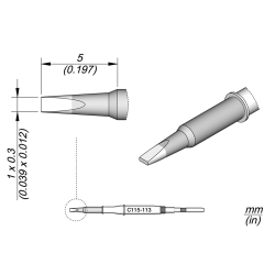 JBC C115 113 NANO TIP 1 x 0.3 mm Cartridge Chisel 1x0.3