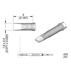 JBC C115 114 NANO TIP 1.8 x 0.5 mm Cartridge Chisel 1.8x0.5