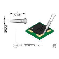 JBC C115 115 NANO TIP 1 mm Cartridge Conformal Coating Removal 1mm (not for soldering)