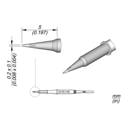 JBC C115 116 NANO TIP 0.2 x 0.1 mm Cartridge Chisel 0.2x0.1