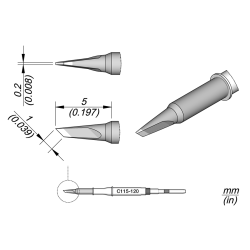 JBC C115 120 NANO TIP 1 X 0.2 mm Cartridge Knife 1X0.2