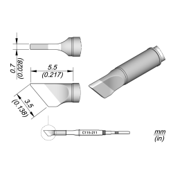 JBC C115 211 NANO TIP 3.8 x 0.7 mm Cartridge Blade 3.8 x 0.7