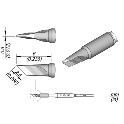 JBC C115 212 NANO TIP 2.5 X 0.3 mm Cartridge Knife 2.5X0.3 S1