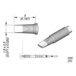 JBC C115 214 NANO TIP 1.8 X 0.5 mm Cartridge Chisel 1.8x0.5 S1