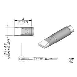 JBC C115 223 NANO TIP 2.4 X 0.6 mm Cartridge Chisel 2.4x0.6