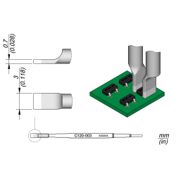 JBC C120 003 TWEEZER CARTRIDGE 3 mm Cartridge Blade Diam. 3