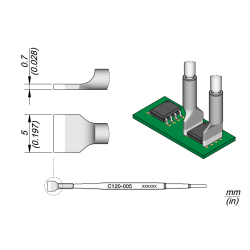 JBC C120 005 TWEEZER CARTRIDGE 5 mm Cartridge Blade Diam. 5