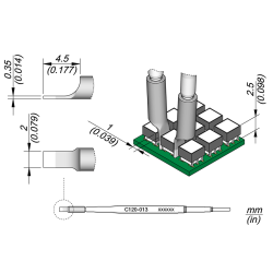 JBC C120 013 TWEEZER CARTRIDGE 2 mm Cartridge Blade 2 mm