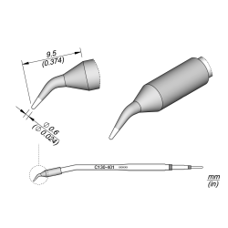 JBC C130 401 LEAD FREE CARTRIDGE 0.6 mm Conical Bent Diam. 0.6