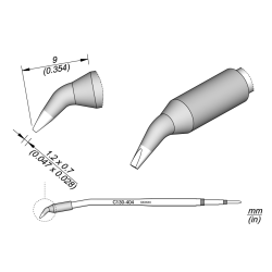 JBC C130 404 LEAD FREE CARTRIDGE 1.2 x 0.7 Chisel Bent 1.2 x 0.7