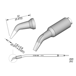 JBC C130 405 LEAD FREE CARTRIDGE 1.8 x 0.8 mm Chisel Bent 1.8 x 0.8