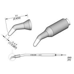 JBC C130 409 LEAD FREE CARTRIDGE 1.7 mm Conical Bent Diam. 1.7