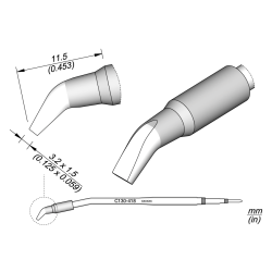 JBC C130 418  LEAD FREE CARTRIDGE 3.2 x 1.5 mm Chisel Bent 3.2 x 1.5