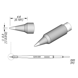 JBC C210 001 TIP CARTRIDGE 0.3 mm Cartridge Conical Diam. 0. 3 S2