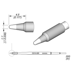 JBC C210 005 TIP CARTRIDGE 1 mm Cartridge Conical Diam. 1