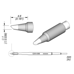 JBC C210 006 TIP CARTRIDGE 1 mm Cartridge Bevel Diam. 1