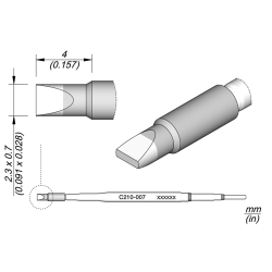 JBC C210 007 TIP CARTRIDGE 2.3 x 0.7 mm Cartridge Chisel 2.3 x 0.7